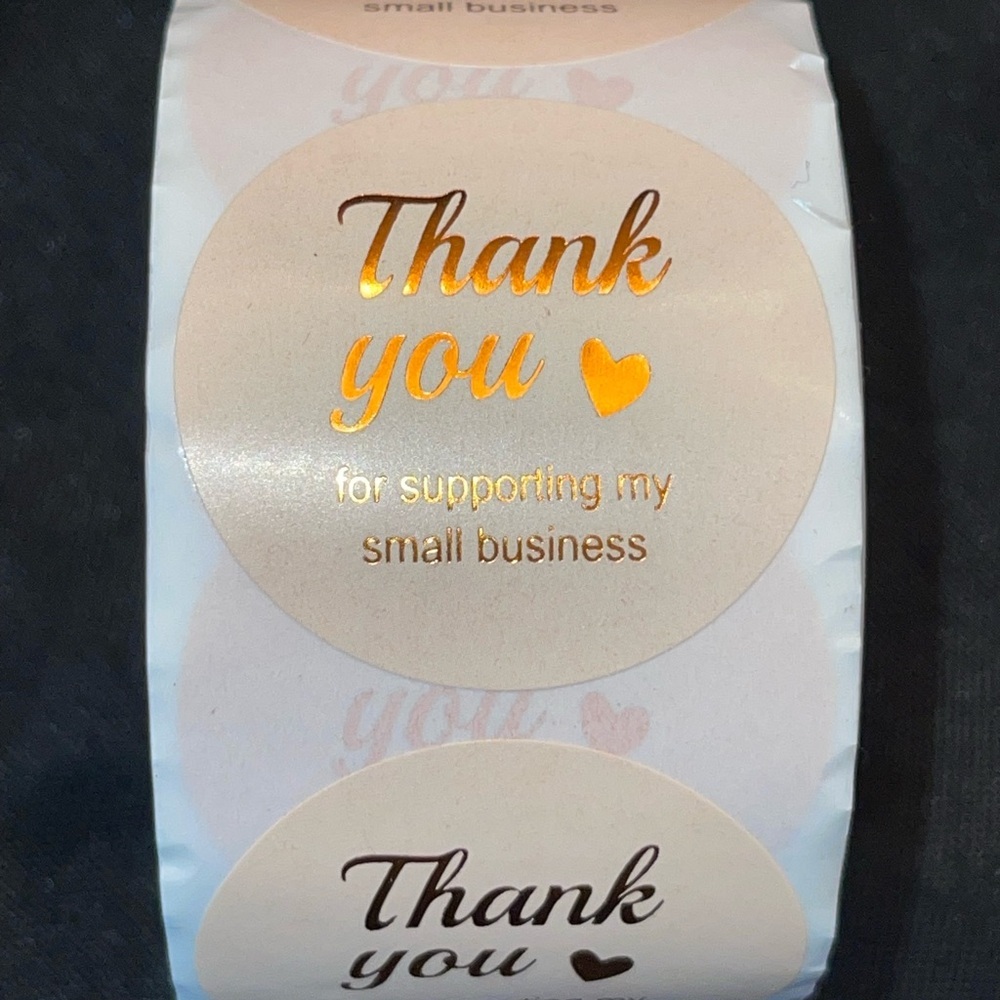 Thank You Stickers Roll, 500 labels, Great for resale, business shipping, 1.5”